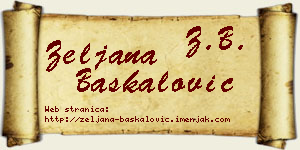Željana Baškalović vizit kartica